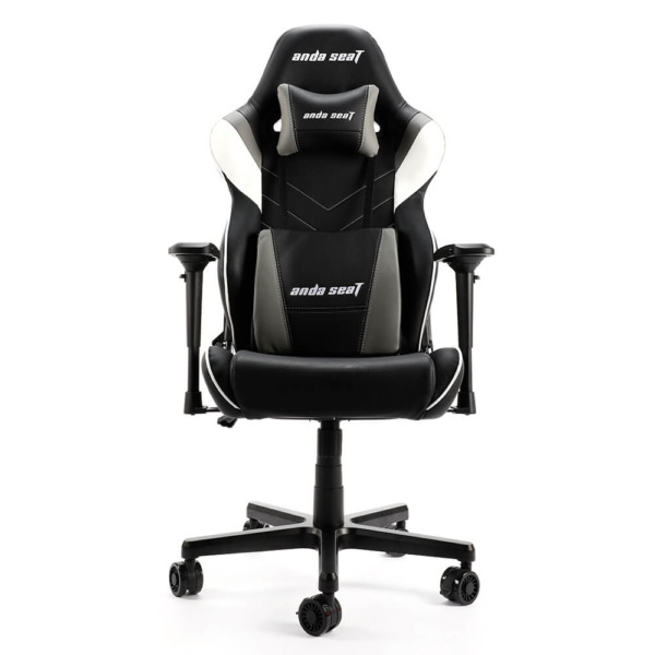 AndaSeat Assassin Black/White/Grey V2 – Full PVC Leather 4D Armrest Gaming Chair
