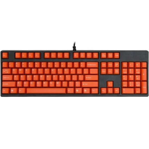 Tai-Hao Double Shot ABS Orange/White Text - Full 104 Keys