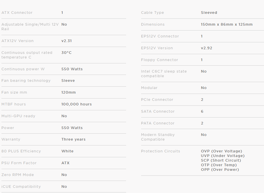 Vs550spec