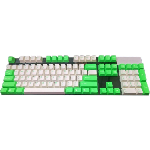 Tai-Hao Double Shot ABS Lime/White Mixed - Full 104 Keys