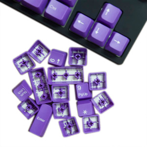 Tai-Hao Double Shot ABS Purple/White Text - Full 104 Keys