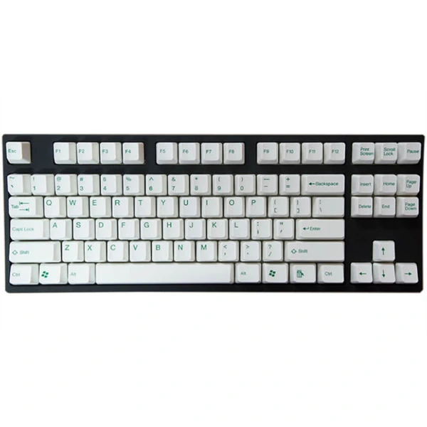 Tai-Hao Double Shot ABS White/Green Text - Full 104 Keys