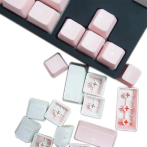 Tai-Hao Double Shot ABS White/Pink Mixed - Full 104 Keys