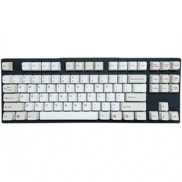 Tai-Hao Double Shot ABS White/Red Text - Full 104 Keys