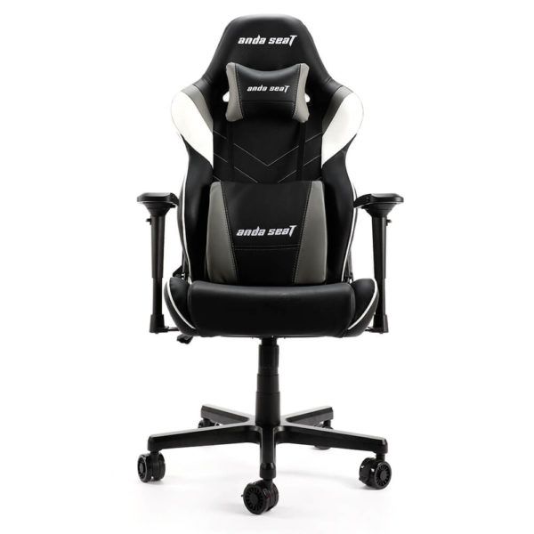 AndaSeat Assassin King V2 Black/White/Grey – Full PVC Leather 5D Armrest Gaming Chair