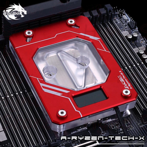 Bykski A-RYZEN-TECH-X Red - Digital RGB Temperature LCD Cpu Blocks