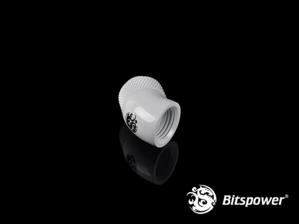 Bitspower G1/4” Deluxe White Rotary 45-Degree IG1/4” Extender