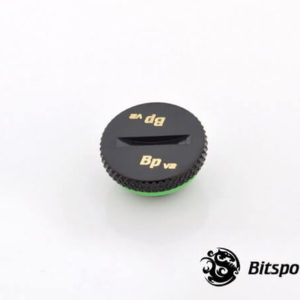 Bitspower G1,4'' Matt Black Low Profile Stop Fitting V2