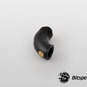 Bitspower G1,4'' Matt Black Triple Rotary 90 Degree Ig1,4'' Extender 2