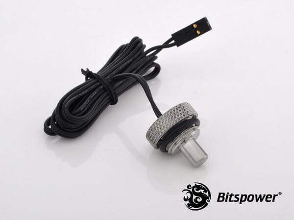 Bitspower G1/4” Silver Shining Temperature Sensor Stop Fitting