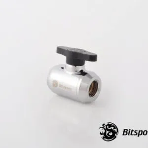 Bitspower Silver Shining Mini Valve With Black Handle