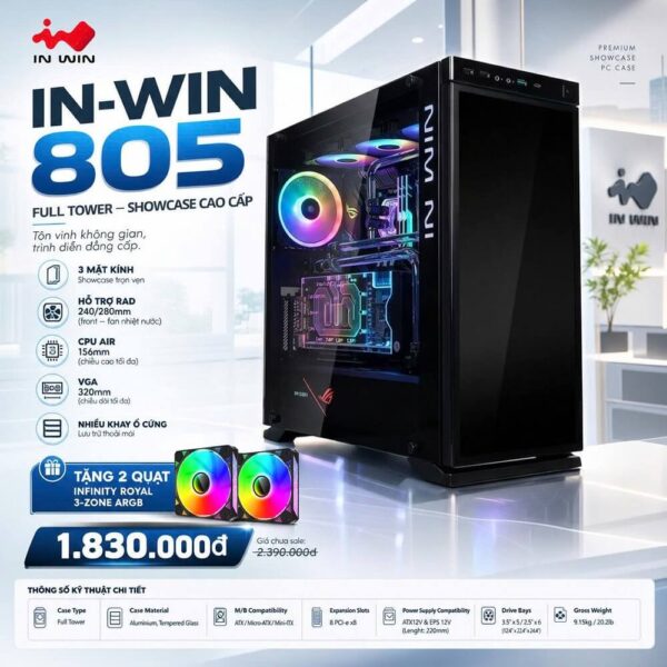In-Win 805 - Aluminium Tempered Glass Gaming Case