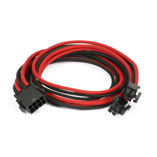 Phanteks Motherboard 8-Pin Extension 500mm – Black/Red Sleeved Cable