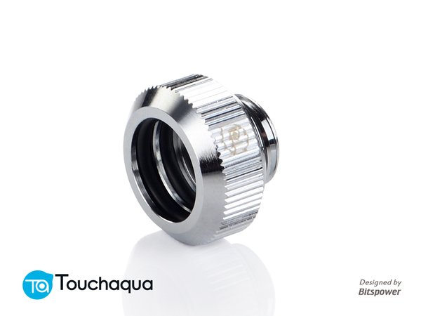 Touchaqua G1/4″ Tighten Fitting For Hard Tubing OD14MM (Glorious Silver)