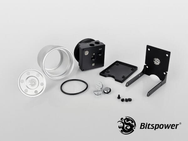 Bitspower D5 MOD Package (Black POM TOP S + MOD Kit V2 Silver