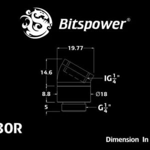 bitspower g14 deep blood red rotary 30 degree ig14 extender 3 Bitspower G1/4'' Deep Blood Red Rotary 30-Degree IG1/4'' Extender