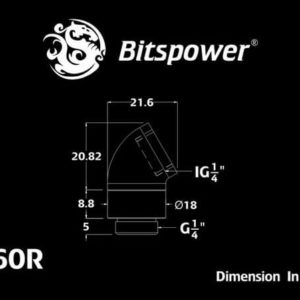 Bitspower G1/4'' Deep Blood Red Rotary 60-Degree IG1/4'' Extender