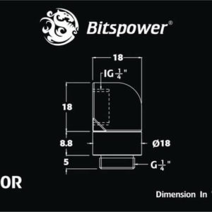 bitspower g14 deep blood red rotary 90 degree ig14 extender Bitspower G1/4'' Deep Blood Red Rotary 90-Degree IG1/4'' Extender