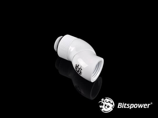 Bitspower G1/4” Deluxe White Dual Rotary 90-Degree IG1/4” Extender