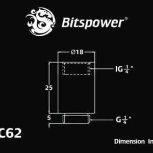 bitspower g14 deluxe white ig14 extender 25mm Bitspower G1/4'' Deluxe White IG1/4'' Extender-25MM