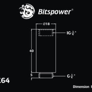bitspower g14 deluxe white ig14 extender 40mm Bitspower G1/4'' Deluxe White IG1/4'' Extender-40MM