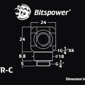 bitspower g14 deluxe white q plus rotary ig14 x4 extender Bitspower G1/4'' Deluxe White Q Plus-Rotary IG1/4''X4 Extender