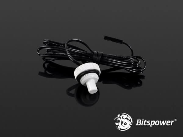 Bitspower G1/4” Deluxe White Temperature Sensor Stop Fitting