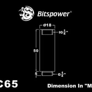 bitspower g14 matt black ig14 extender 50mm 2 Bitspower G1/4'' Matt Black IG1/4'' Extender-50MM