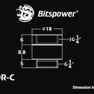 Bitspower G1/4'' Silver Shining Anti-Twist Adapter