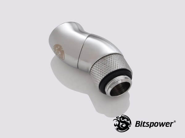 Bitspower G1/4” Silver Shining Dual Rotary 90-Degree IG1/4” Extender