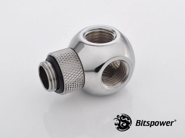 Bitspower G1/4” Silver Shining Q Plus-Rotary IG1/4”X4 Extender
