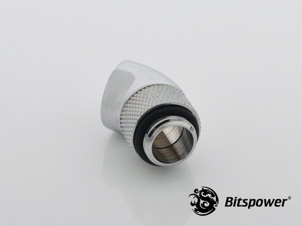 Bitspower G1/4” Silver Shining Rotary 45-Degree IG1/4” Extender