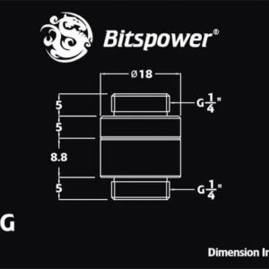 bitspower g14 silver shining rotary g14 extender 2 Bitspower G1/4'' Silver Shining Rotary G1/4'' Extender