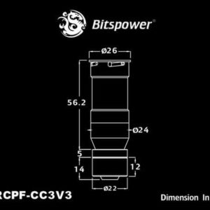 bitspower matt black quick disconnected female with rotary compression fitting cc3 for id 38 od 5 Bitspower Matt Black Quick-Disconnected Female With Rotary Compression Fitting CC3 For ID 3/8'' OD 5
