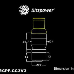 bitspower matt black quick disconnected male with rotary compression fitting cc3 for id 38 od 58 Bitspower Matt Black Quick-Disconnected Male With Rotary Compression Fitting CC3 For ID 3/8'' OD 5/8