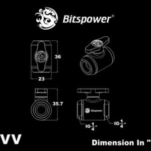 bitspower silver shining mini valve with black handle Bitspower Silver Shining Mini Valve With Black Handle