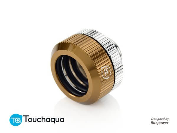 Touchaqua Dual O-Ring G1/4″ Tighten Fitting For Hard Tubing OD14MM (Bronze)
