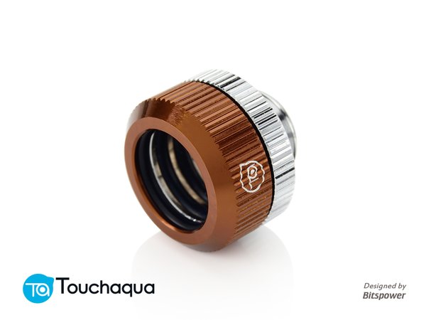 Touchaqua Dual O-Ring G1/4″ Tighten Fitting For Hard Tubing OD14MM (Coffee)