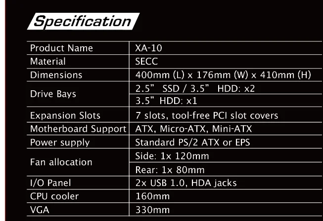xigmatek xa 10 atx 2 Thong So Xa10 Atx