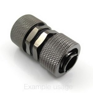 xspc g14 to g14 bulkhead black chrome fitting 2 XSPC G1/4 To G1/4 Bulkhead Black Chrome Fitting