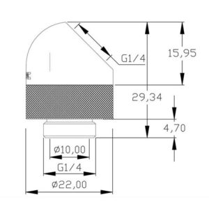 XSPC G1/4″ 45° Rotary Fitting (Black Chrome)
