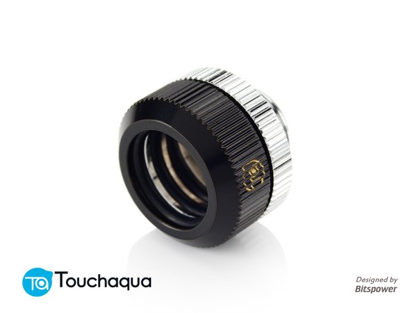 Touchaqua Dual O-Ring G1/4″ Tighten Fitting For Hard Tubing OD14MM (Glorious Black)