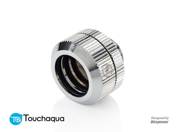 Touchaqua Dual O-Ring G1/4″ Tighten Fitting For Hard Tubing OD14MM (Glorious Silver)