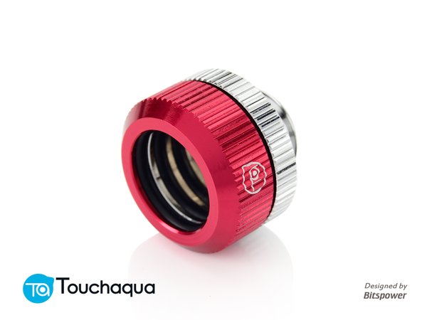 Touchaqua Dual O-Ring G1/4″ Tighten Fitting For Hard Tubing OD14MM (Red)