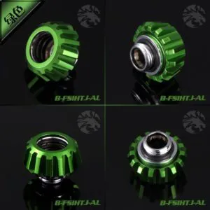 Bykski Green Hard Tube Wheel Fast Tight Joint - B-FSIHTJ-AL-GN