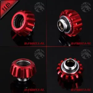 Bykski Red Hard Tube Wheel Fast Tight Joint - B-FSIHTJ-AL-RD