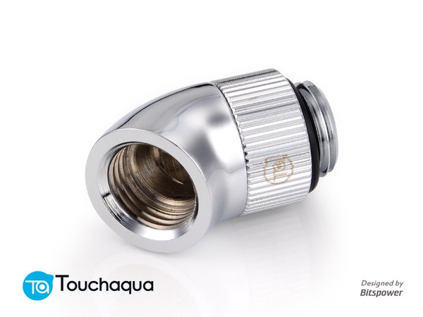 Touchaqua G1/4″ Rotary 45-Degree IG1/4″ Extender (Glorious Silver)