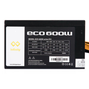 Infinity ECO 600W 80Plus Single Rail - True Power