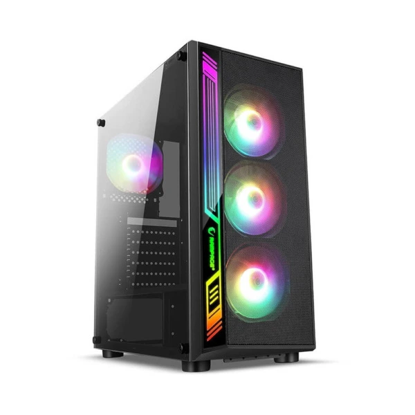 Infinity Sense Led Digital RGB Tempered Glass Case - 3 Fan