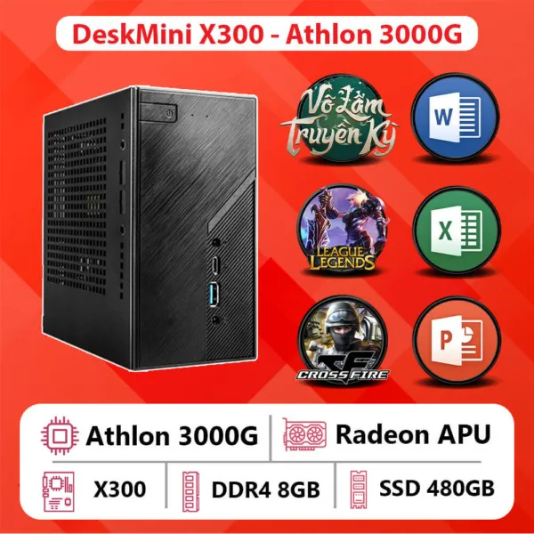 DeskMini X300 AMD (CPU AMD Ryzen 5 5600G, Ram 16GB, SSD 500GB)